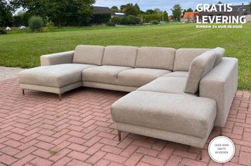 GRATIS LEVERING HEEL BE Montel U-vormige Stoffen Hoekbank, Quatre personnes ou plus, Comme neuf, Tissus, Moderne