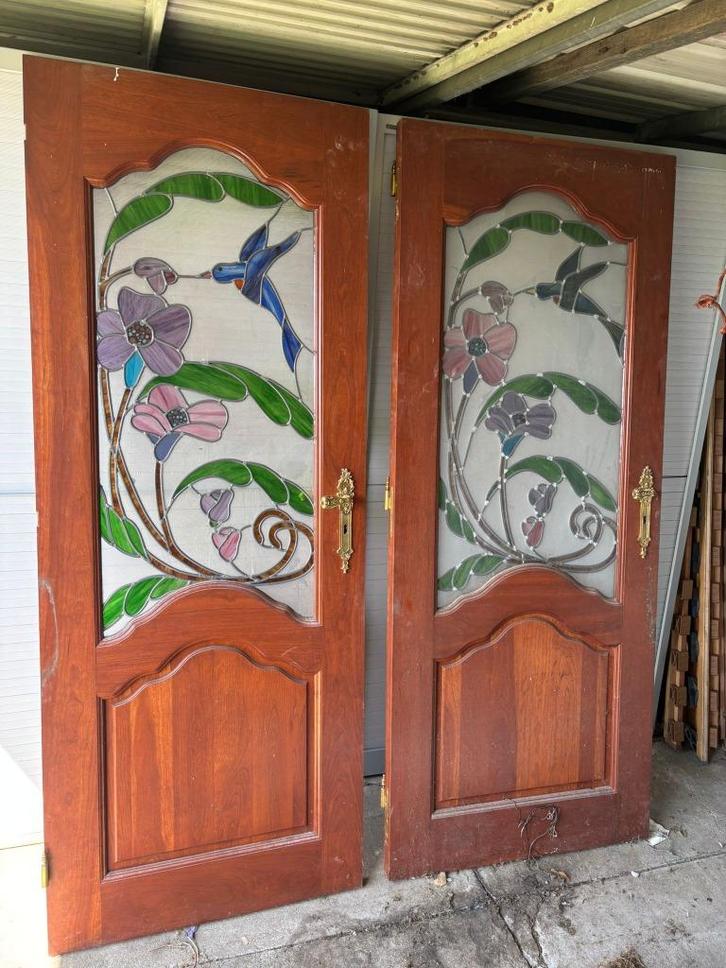 Portes en verre teinté, Antiquités & Art, Antiquités | Verre & Cristal, Enlèvement