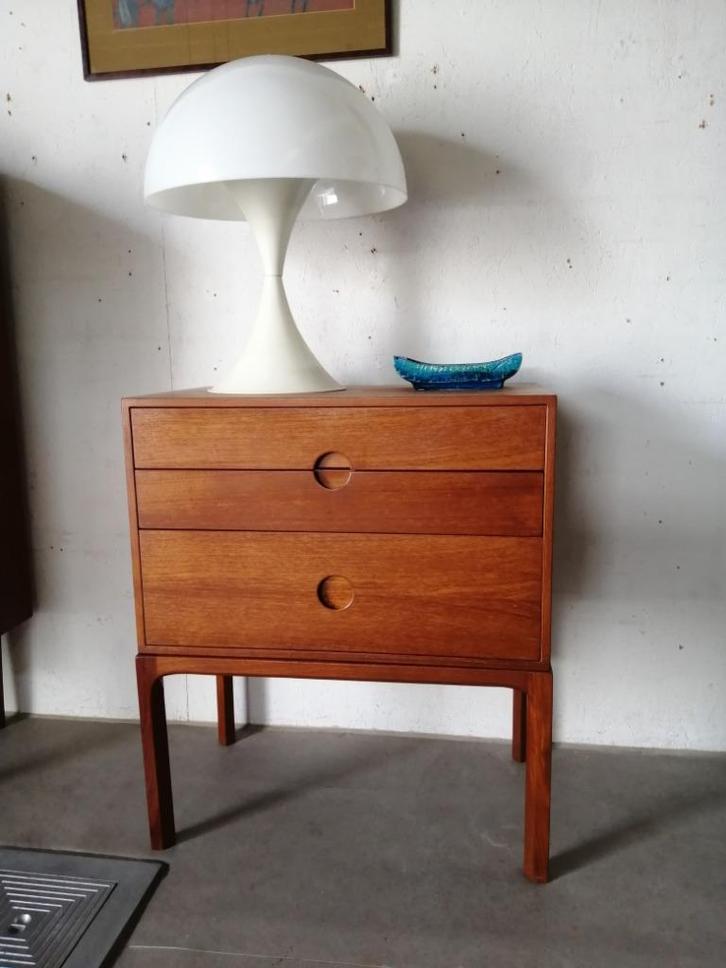 Deense Aksel Kjersgaard ladekast, teak retro jaren 60, Huis en Inrichting, Kasten | Ladekasten, Gebruikt, Minder dan 100 cm, 50 tot 100 cm
