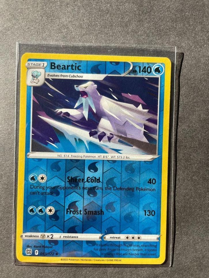 Pokemon Brilliant Stars Beartic Reverse 043/172, Hobby en Vrije tijd, Verzamelkaartspellen | Pokémon, Nieuw, Losse kaart, Ophalen of Verzenden