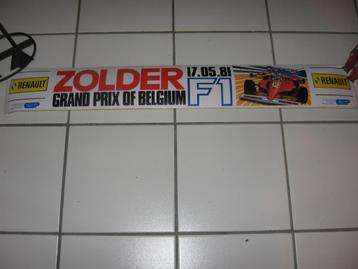 Zolder : Grand Prix de Belgique F1 17.05.1981. Nouvelle band