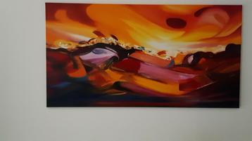 Abstract schilderij op canvas beschikbaar voor biedingen