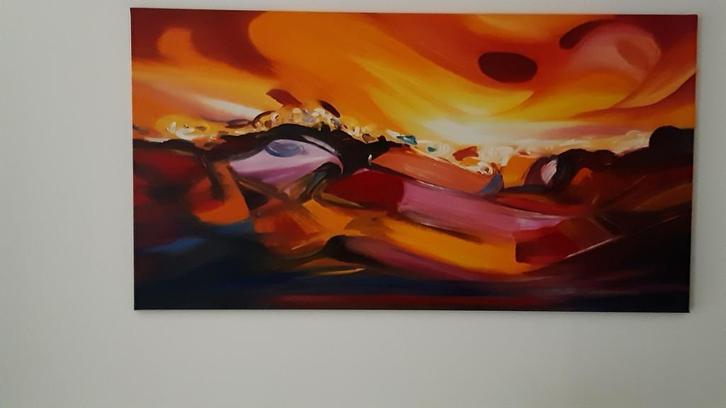 Abstract schilderij op canvas, Antiek en Kunst, Kunst | Schilderijen | Abstract, Ophalen