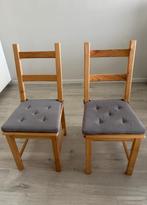 10 houten stoelen met zitkussen, ook per 2 of 4, Huis en Inrichting, Ophalen, Hout, Bruin, Zo goed als nieuw