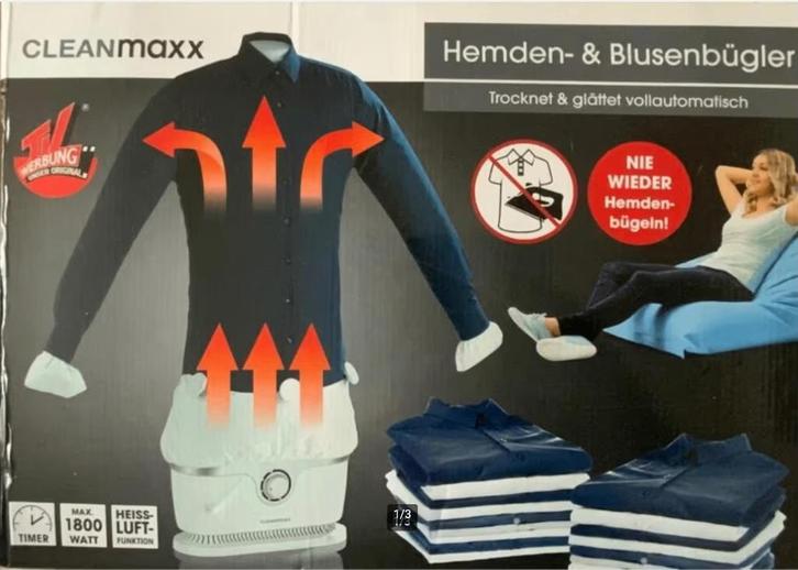De CLEANmaxx Hemden- & Blusenbügler; Strijkpop, Elektronische apparatuur, Strijkijzers en Strijkplanken, Zo goed als nieuw, Ophalen