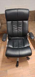 Fauteuil de bureau en cuir, Enlèvement, Utilisé, Noir, Chaise de bureau