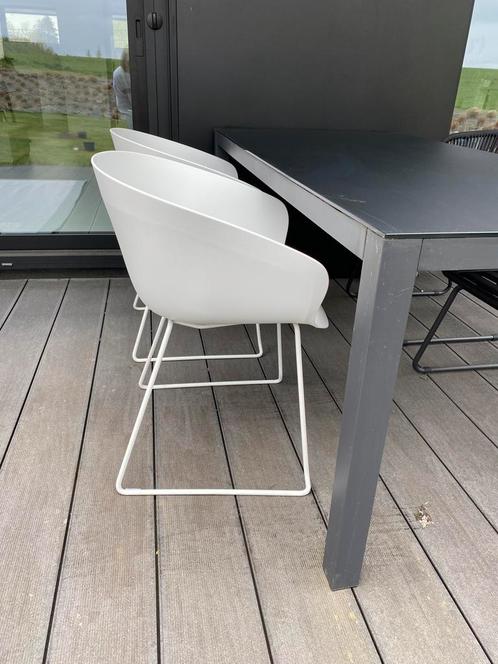 Witte tuinstoelen, 4 st, nieuw, Tuin en Terras, Tuinstoelen, Nieuw, Aluminium, Ophalen