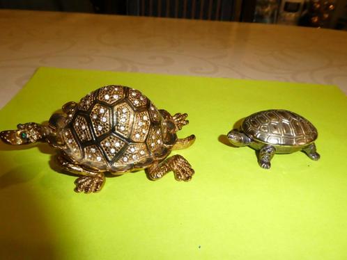 2 verzilverde schildpadden., Verzamelen, Beelden en Beeldjes, Nieuw, Dier, Ophalen