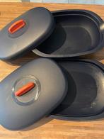 Blauwe serveerkommen Tupperware, Huis en Inrichting, Keuken | Tupperware, Ophalen, Zo goed als nieuw, Blauw, Schaal