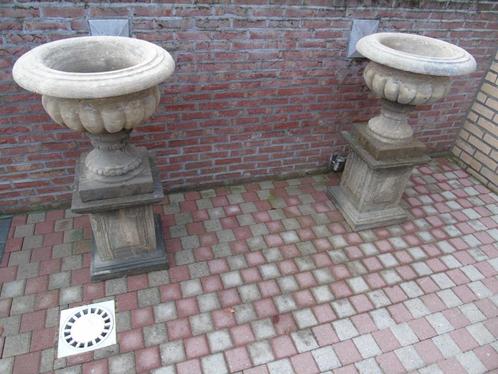 2 wastafels en 2 plantenbakken, blauwe stenen pot., Tuin en Terras, Bloempotten, Zo goed als nieuw, Steen, Binnen, Balkon, Tuin