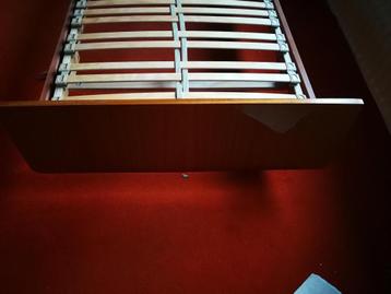Lit simple vintage, 90 cm, Autres couleurs, Acajou, Une personne
