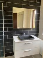 Badkamermeubel met massieve lavabo en spiegelkast, Huis en Inrichting, Ophalen, 50 tot 100 cm, Minder dan 25 cm, Minder dan 100 cm