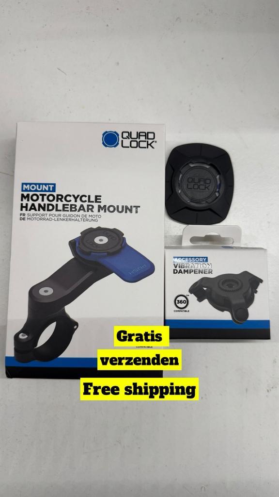 Quadlock stuurhouder,demper en adapter NIEUW, Motoren, Accessoires | Navigatiesystemen, Zo goed als nieuw, Ophalen of Verzenden