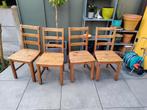 4 houten stoelen, Gebruikt, Ophalen of Verzenden, Bruin, Scandinavisch