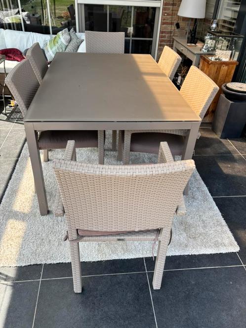 Mooie Bristol Tuinset, Tuin en Terras, Tuinsets en Loungesets, Gebruikt, Loungeset, Aluminium, 6 zitplaatsen, Eettafel, Stoel