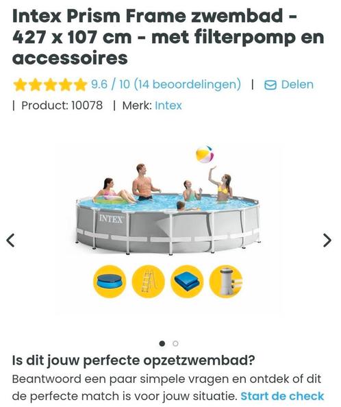intex zwembad Prism Frame  -
427 x 107 cm - NIEUW, Tuin en Terras, Zwembaden, Zo goed als nieuw, Ophalen