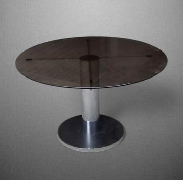 Glass Vintage Tafel Space Age Chrome  beschikbaar voor biedingen