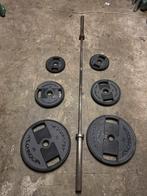 20kg Barbell + gewichten (70kg), Sport en Fitness, Fitnessmaterialen, Ophalen, Gebruikt, Halterset