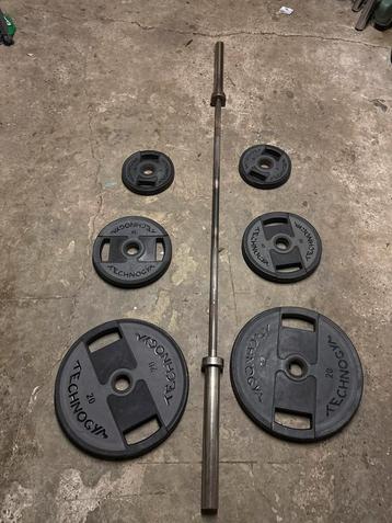 20kg Barbell + gewichten (70kg) beschikbaar voor biedingen