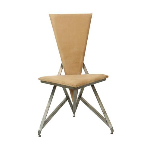Unieke Design Stoel Kunstobject Handgemaakt Metaal Fluweel, Huis en Inrichting, Stoelen, Gebruikt, Eén, Metaal, Stof, Grijs, Ophalen