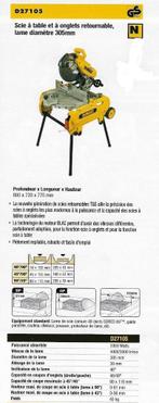 Scie sur table et à onglet, Bricolage & Construction, Outillage | Scies mécaniques, De Walt, 1200 watts ou plus, Enlèvement, Scie à onglet