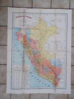 landkaart peru 1952 map carte perou, Boeken, Atlassen en Landkaarten, Gelezen, Overige gebieden, Ophalen of Verzenden, Landkaart