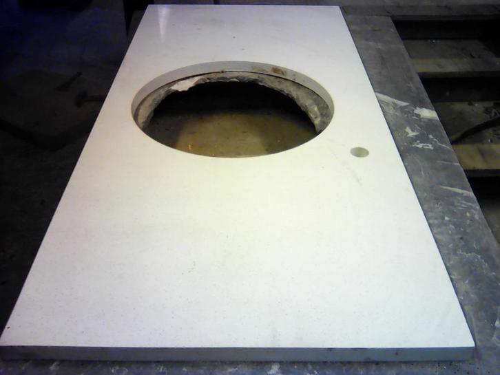 natuurstenen blad voor een wastafel, Doe-het-zelf en Bouw, Sanitair, Zo goed als nieuw, Wastafel, Steen, Ophalen