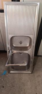 double évier avec le robinet, Maison & Meubles, Enlèvement, Utilisé