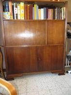 MEUBLE SECRÉTAIRE VINTAGE AVEC VITRINE ., Ophalen, Gebruikt