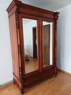 Armoire en bois avec portes en miroir, Antiquités & Art, Antiquités | Meubles | Armoires, Enlèvement
