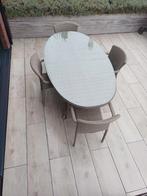 Tuin/terras tafel Ovaal van hoog kwaliteit. Taupe tijdloos, Tuin en Terras, Ophalen, Zo goed als nieuw