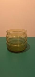 Brede gele vaas, Neuf, Moins de 50 cm, Jaune, Verre