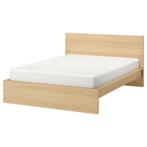 Tweepersoonsbed met matras, Ophalen, Beige, Tweepersoons, Scandinavisch
