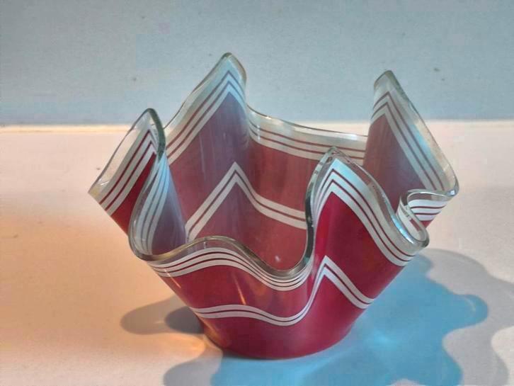 Zeldzame zakdoekvaas, Chance Glass, Antiek en Kunst, Antiek | Glaswerk en Kristal, Ophalen of Verzenden