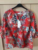 Rood bedrukte blouse met 3/4 mouwen.  Maat  46. Erfo, Kleding | Dames, Ophalen of Verzenden, Zo goed als nieuw, Maat 46/48 (XL) of groter