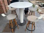Hoge staantafel + 4 barkrukken, Huis en Inrichting, Ophalen, Gebruikt