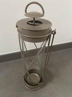 Windlicht taupe/glas, Ophalen of Verzenden, Zo goed als nieuw