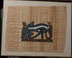hand-geschilderde egyptisch papyrus kunstwerkje in kader, Ophalen of Verzenden