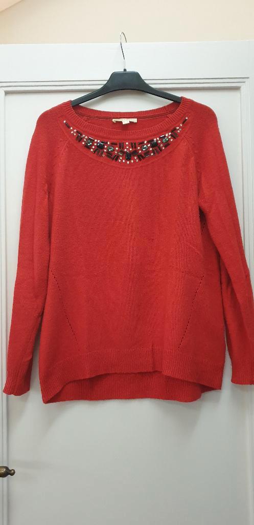 Esprit trui met 20% wol - Maat M, Kleding | Dames, Truien en Vesten, Gedragen, Maat 38/40 (M), Rood, Ophalen of Verzenden