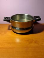 Roestvrijstalen steelpan zwart handvat 17cm H9,5cm vintage70, Antiek en Kunst, Ophalen