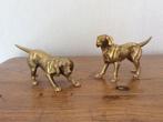 Ancienne sculpture de deux chiens en métal doré, Antiquités & Art, Or, Enlèvement ou Envoi