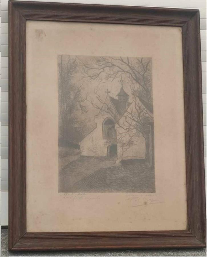 Eau forte épreuve d artiste signe pol craps, Antiquités & Art, Art | Eaux-fortes & Gravures, Enlèvement ou Envoi