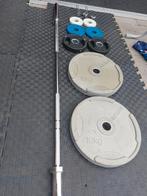 Olympische gewichten set 50kg, Ophalen, Zo goed als nieuw, Benen, Halterset