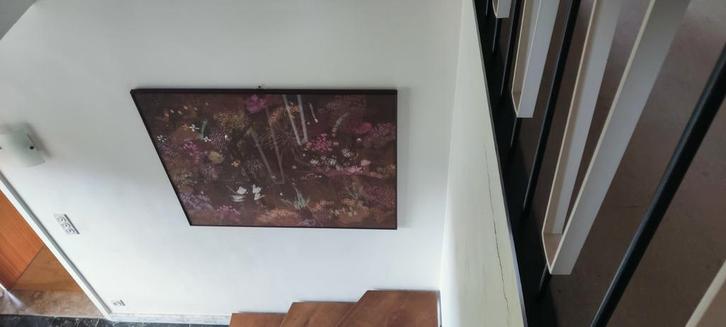 Uniek batik tafereel in kader, Antiek en Kunst, Kunst | Overige Kunst, Ophalen