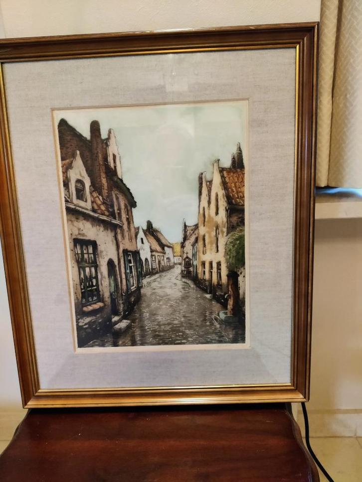 een sfeervol dorpszicht door Jef Codron, Antiek en Kunst, Kunst | Schilderijen | Klassiek, Ophalen