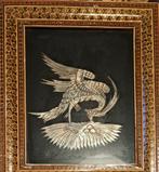 perzisch ISFAHANinlegwerklijsten adelaar volkskunst portret, Antiek en Kunst, Ophalen