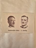 Carte postale du Troisième Reich Adolf Hitler et N.Horthy, Enlèvement ou Envoi