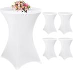 Set van 4 witte statafelhoezen SNELLE GRATIS LEVERING, Verzenden, Nieuw, Rond
