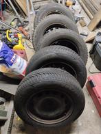 4 winterbanden op velg + sneeuwkettingen, Enlèvement, Utilisé, Pneus hiver