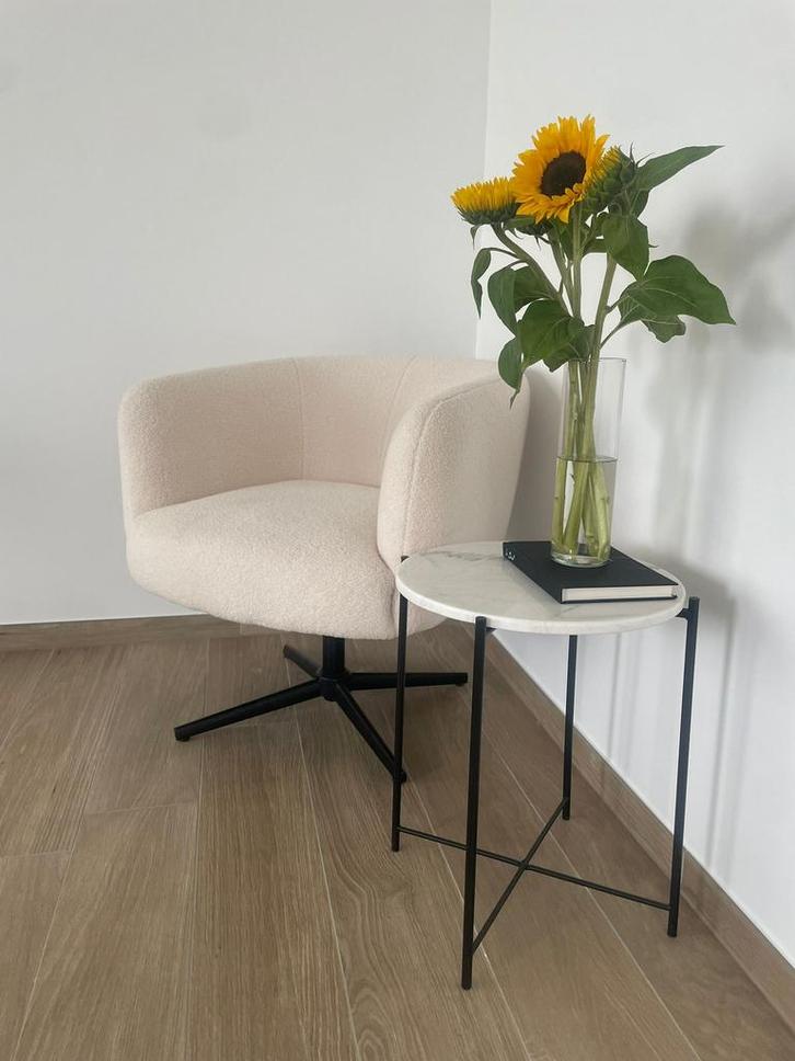 Teddy fauteuil stoel, Huis en Inrichting, Stoelen, Zo goed als nieuw, Stof, Wit, Ophalen